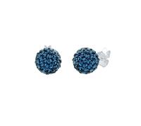 Elli Kugel Funkelnd Elegant Silber, mit Kristallen von Swarovski® Blau Damen