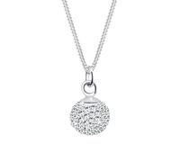 Elli Collierkettchen »Anhänger Kugel mit Swarovski® Kristalle Silber«, weiß