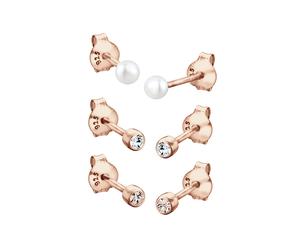 Elli Kugel Perle Set 925 Silber, mit Kristallen von Swarovski® rosefarben Damen