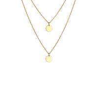 Elli Layer Kreis Plättchen Erbskette 925 Silber goldfarben Damen