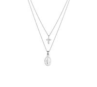 Elli Layer Marienbild Kreuz Zirkonia Weiß 925 Sterling Silver silberfarben Damen