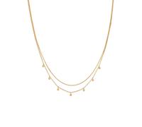 Elli Collierkettchen »Layer Basic Mini Disc Plättchen 925 Silber«, goldfarben