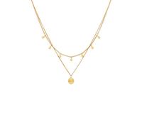 Elli Layer Plättchen Disc Sonne 925 Silber goldfarben Damen