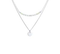 Elli Layer Plättchen Glas Perlen Boho 2-lagig 925 Silber silberfarben Damen