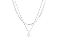 Elli Layer Plättchen Gliederkette 925 Silber silberfarben Damen