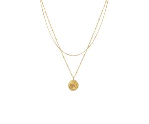 Elli Layer Plättchen Spirale 925 Sterling Silber vergoldet 40 Damen