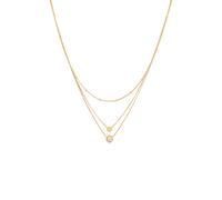 Elli Layer Plättchen Synthetischer Opal Weiß 925 Sterling Silber goldfarben Damen