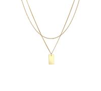 Elli Layer Rechteck Platte Gedreht 2-lagig 925 Silber goldfarben Damen