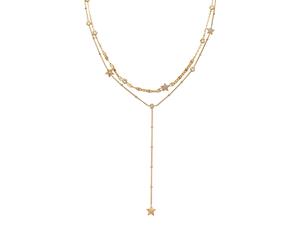 Elli Layer Sterne Kristallen von Swarovski® Weiß 925 Sterling Silber goldfarben Damen