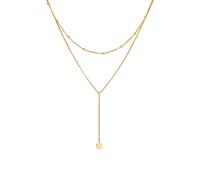 Elli Halskette Layer Y-Kette Kugelkette Plättchen 925 silber Gold