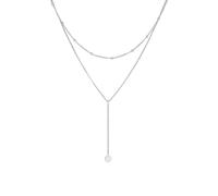 Elli Layer Y-Kette Kugelkette Plättchen 925 silber silberfarben Damen
