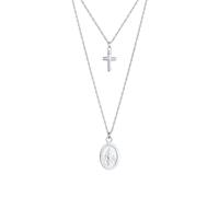 Elli Layering Kreuz Marienbild Zweireihig 925 Silber silberfarben Damen