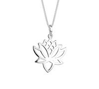 Elli Damen Schmuck Halskette mit Anhänger Lotusblüte Talisman Blume Blüte Silber, 2.2 cm x 2.8 cm