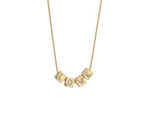 Elli Love Liebe mit Kristallen von Swarovski® 925 Sterling Silber goldfarben Damen