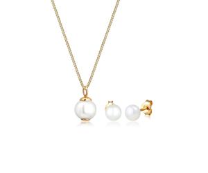 Elli Luxuriös Filigran Süßwasserzuchtperlen 925 Silber golfarben Damen