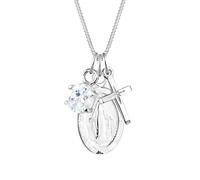 Elli Marienbild Zirkonia Kreuz 925 Sterling Silber silberfarben Damen