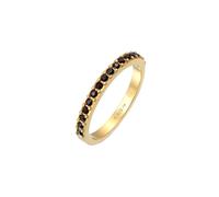 Elli Memoire Bandring Schwarz 925 Silber, mit Kristallen von Swarovski® 52 Damen