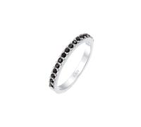 Elli Memoire Bandring Schwarz 925 Silber, mit Kristallen von Swarovski® 56 Damen