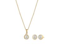 Elli Mondstein Weiß 925 Sterling Silber vergoldet Damen