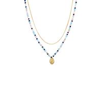 Elli Muschel Glas Beads Bunt 925 Silber vergoldet 38 Damen