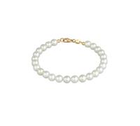 Perlenarmband ELLI "Zeitlos aus Muschelkernperlen 925 Silber" Armbänder Gr. 20 cm, ohne Stein, Silber 925 (Sterlingsilber), goldfarben (gold) Damen Perlenarmbänder (72538459-20)