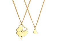 Elli Mutter Kind Set Herz Kleeblatt Anhänger 925 Silber goldfarben Damen