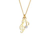 Elli Halskette Notenschlüssel Note Swarovski® Kristall 925 Silber Home & Lifestyle Kette Produkte (1.0 st)