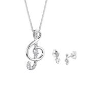 Elli Notenschlüssel Zirkonia 925 Sterling Silber silberfarben Damen