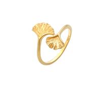 Elli Offen Verstellbar Ginkgo Blatt Natur 925 Silber goldfarben Damen