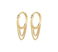 Paar Ohrhänger ELLI "Ohrhänger Creole Panzer Ketten Glieder 925 Silber" Ohrringe Gr. OneSize, ohne Stein, Silber 925 (Sterlingsilber), goldfarben (gold) Damen Ohrhänger (51331706-0)