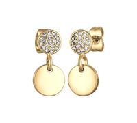 Elli Ohrhänger Kristalle Rund Plättchen goldfarben Damen