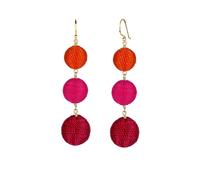 Elli Paar Ohrhänger »Ohrhänger Kugel Bunt Geo Multicolor 925 Silber«, goldfarben