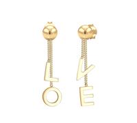 Elli Ohrhänger Love Wording Trend Blogger 925 Silber goldfarben Damen