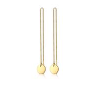 Elli Ohrhänger Plättchen Kreis Durchzieher 925 Silber goldfarben Damen