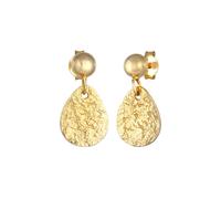 Elli Ohrhänger Plättchen Tropfen Vintage 925 Silber goldfarben Damen