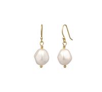 Elli Ohrhänger Synthetische Perle Weiß 925 Sterling Silber goldfarben Damen