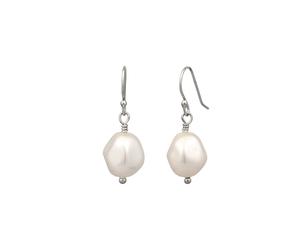 Elli Ohrhänger Synthetische Perle Weiß 925 Sterling Silber silberfarben Damen