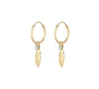 Elli Ohrringe Creole Feder 925 Silber, mit Kristallen von Swarovski® goldfarben Damen