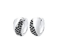 Elli Paar Creolen »Creolen Elegant Kristalle Silber«, schwarz