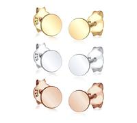 Elli Ohrringe Damen 3er-Set Kreis Basic Tri-Color in 925 Sterling Silber