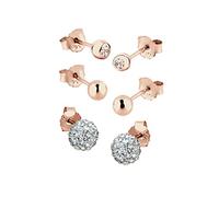 Elli Ohrring-Set »3er Set Kristalle rosé vergoldet«