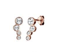 Elli Ohrringe Damen Basic Geo mit Kristalle in 925 Sterling Silber Rosé vergoldet