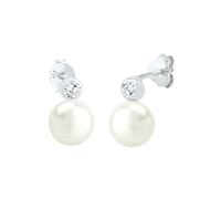 Elli Ohrringe Damen Basic mit Süßwasserzuchtperle und Zirkonia 925 Silber