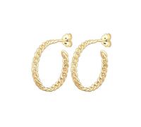 Elli Ohrringe Damen Creole Geflochten Braided Trend Blogger in 925 Sterling Silber Vergoldet