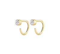 Elli Ohrringe Damen Creole Geo mit Kristalle in 925 Sterling Silber vergoldet