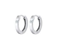 Elli Ohrringe Damen Creolen Elegant Basic mit Diamant (0.22 ct.) 925 Silber