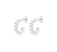 Elli Ohrringe Damen Creolen Elegant mit Synthetische Perlen aus 925 Silber