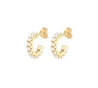 Elli Ohrringe Damen Creolen Elegant mit Synthetische Perlen aus 925 Silber