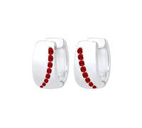 Elli Ohrringe Damen Creolen funkelnd mit roten Kristallen in 925 Sterling Silber