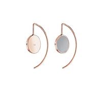 Elli Ohrringe Damen Creolen Hänger Geo Emaille Grau | 925 Sterling Silber Rosé vergoldet